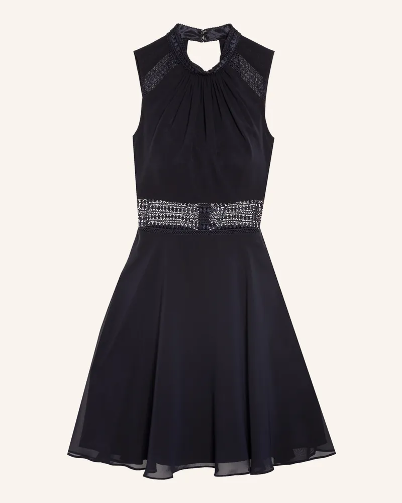 Vera Mont Cocktailkleid mit Spitzenbesatz Dunkelblau
