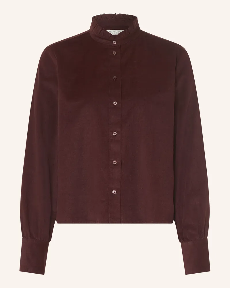 Marc O'Polo Cordbluse Mit Rüschen rot Dunkelrot