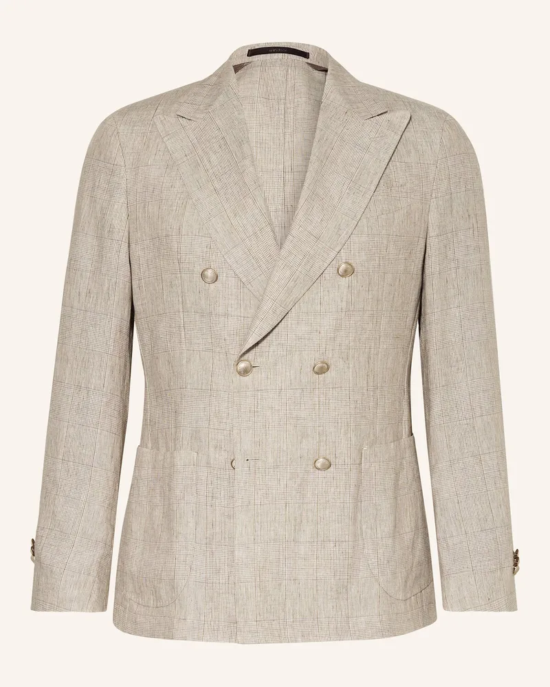 windsor. Anzugsakko SALINO Extra Slim Fit aus Leinen Beige