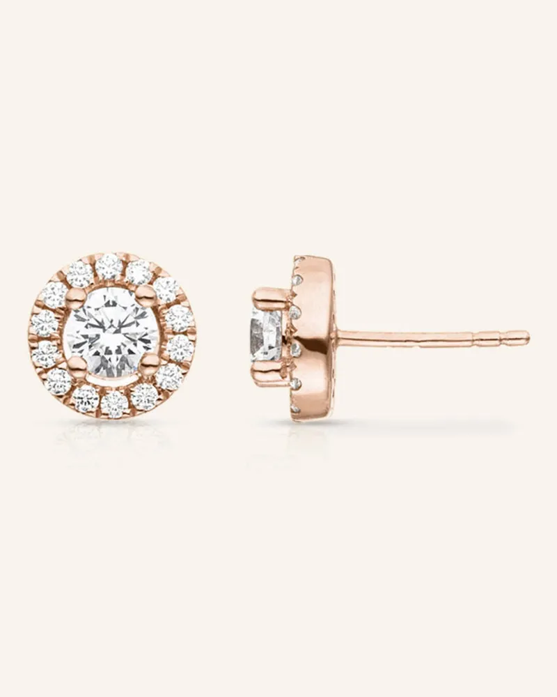 VEYNOU Ohrstecker CAMILLA aus 14 Karat Roségold und 0,32ct. Diamanten Roségold