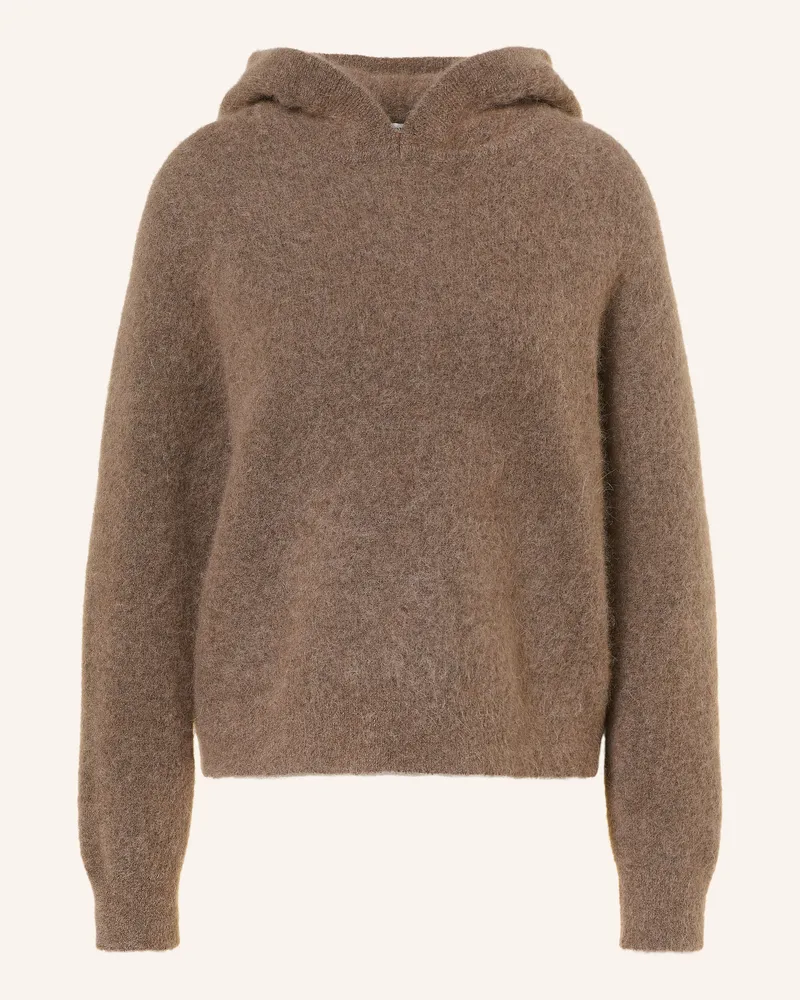 SoSUE Strick-Hoodie Mit Alpaka braun Taupe