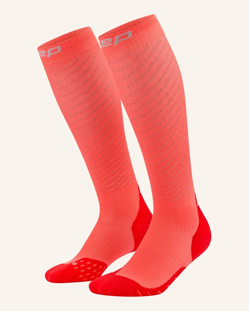 CEP Cep Cep Pro Run Reflective Socks, Tall, 3.0,  Women pink Neonorange