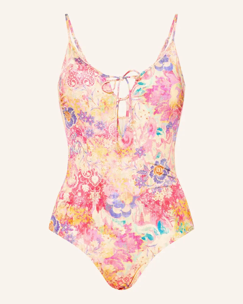 watercult Badeanzug Ornament Drift pink Dunkelgelb