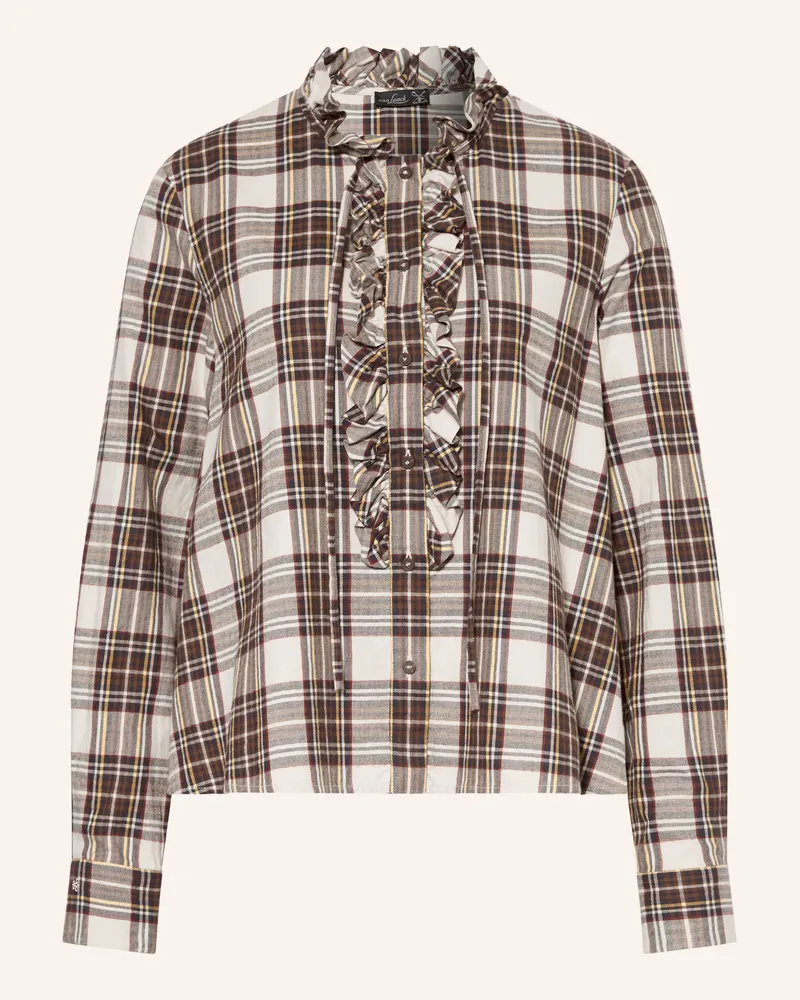van Laack Flanellbluse Vl-Nhea-w57aks Mit Rüschen braun Beige