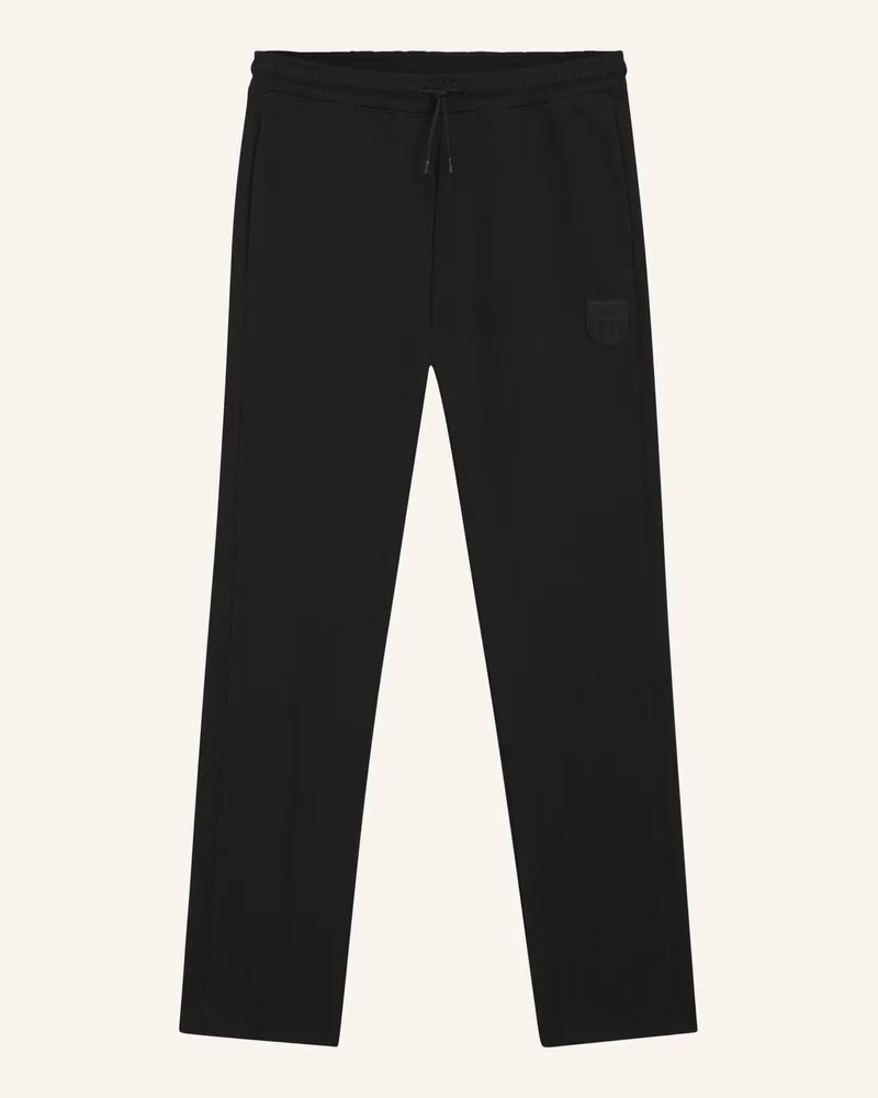HUGO BOSS Casual Hose Davropant Relaxed Fit schwarz Schwarz