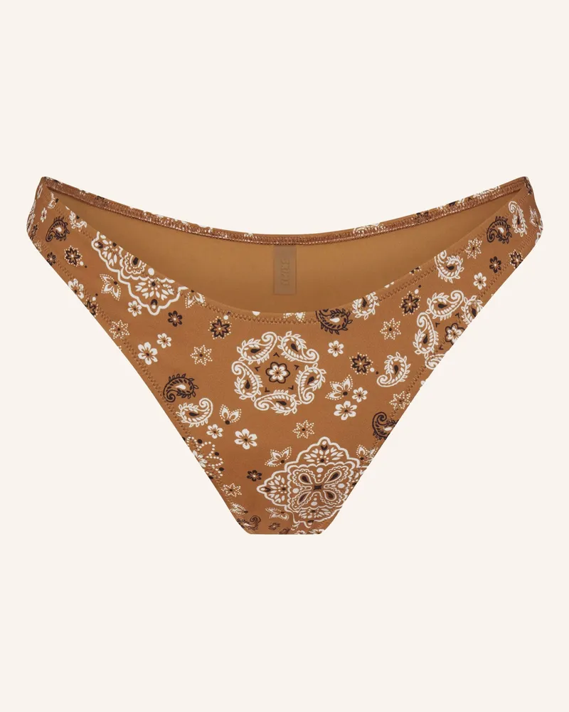 SKIMS Brazilian-Bikini-Hose Signature Swim braun Alb