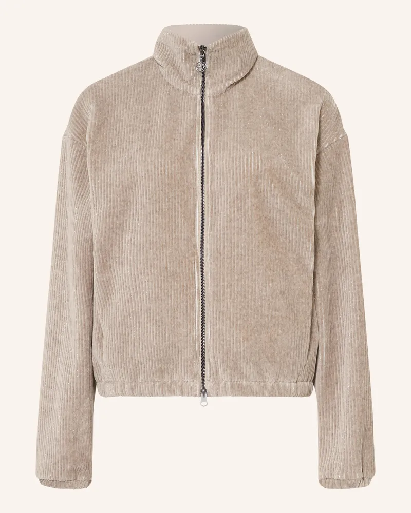 Sportalm Sweatjacke Aus Cord Mit Glitzergarn beige Taupe
