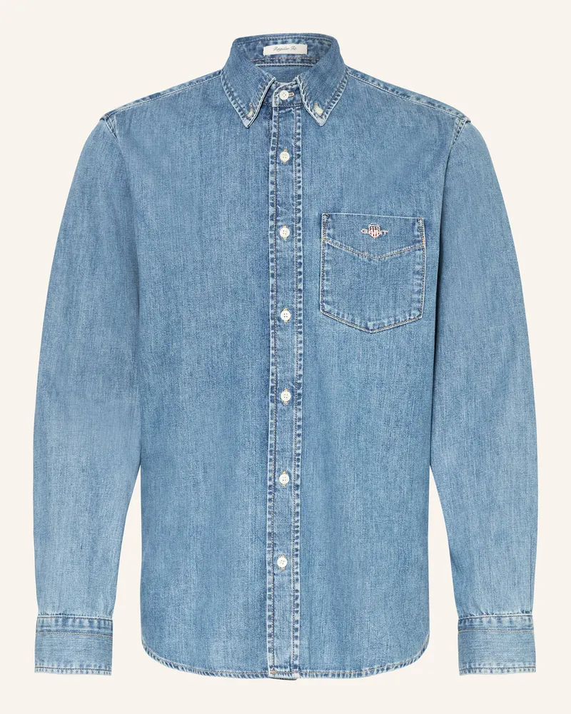 Gant Jeanshemd Regular Fit Hellblau