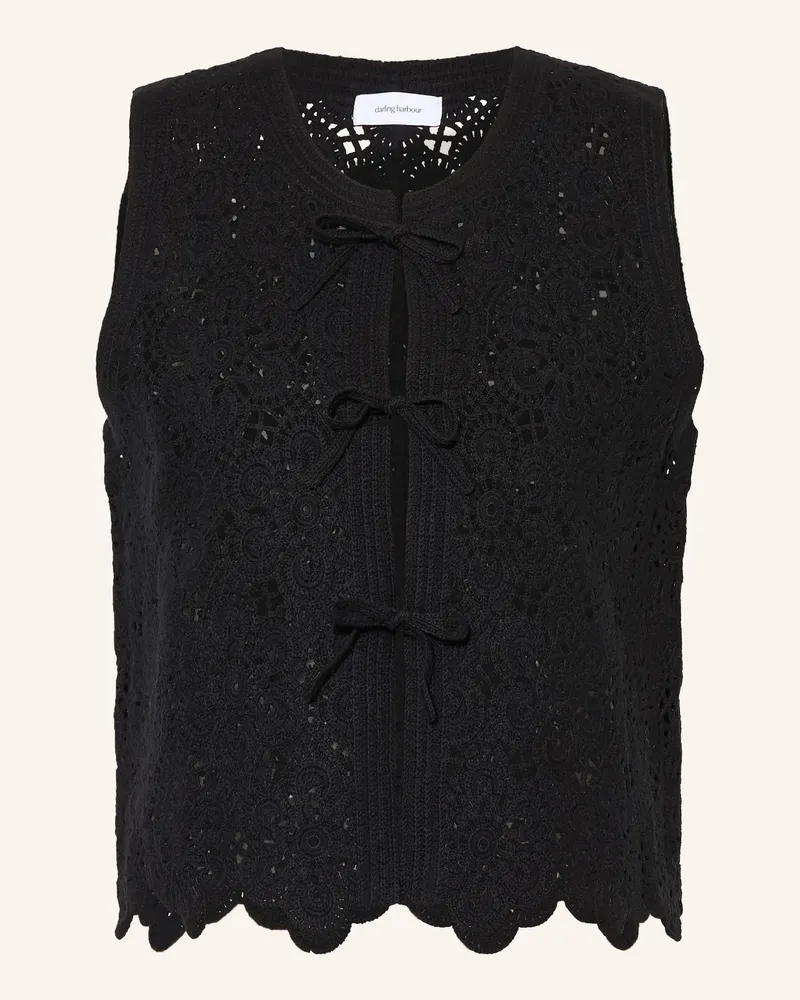 Darling Harbour Häkelweste schwarz Black