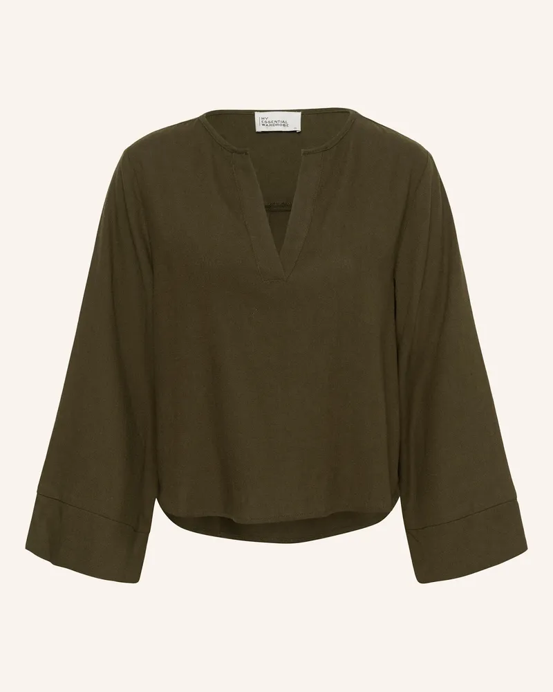 My Essential Wardrobe Langarmbluse Diasmw gruen Dunkelgrün