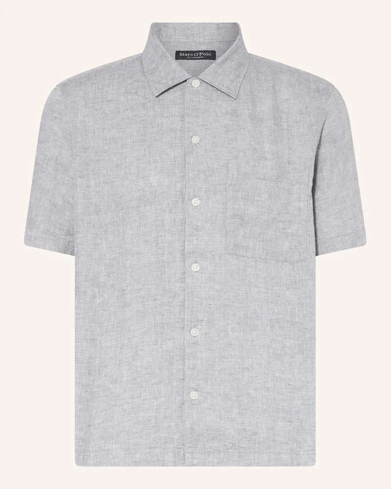 Marc O'Polo Kurzarm-Hemd Regular Fit aus Leinen Grau