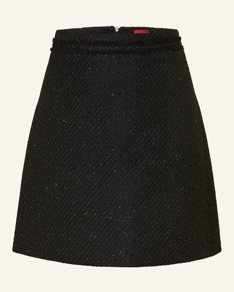 HUGO BOSS Bouclé-Rock RAFRANSI mit Glitzergarn Schwarz