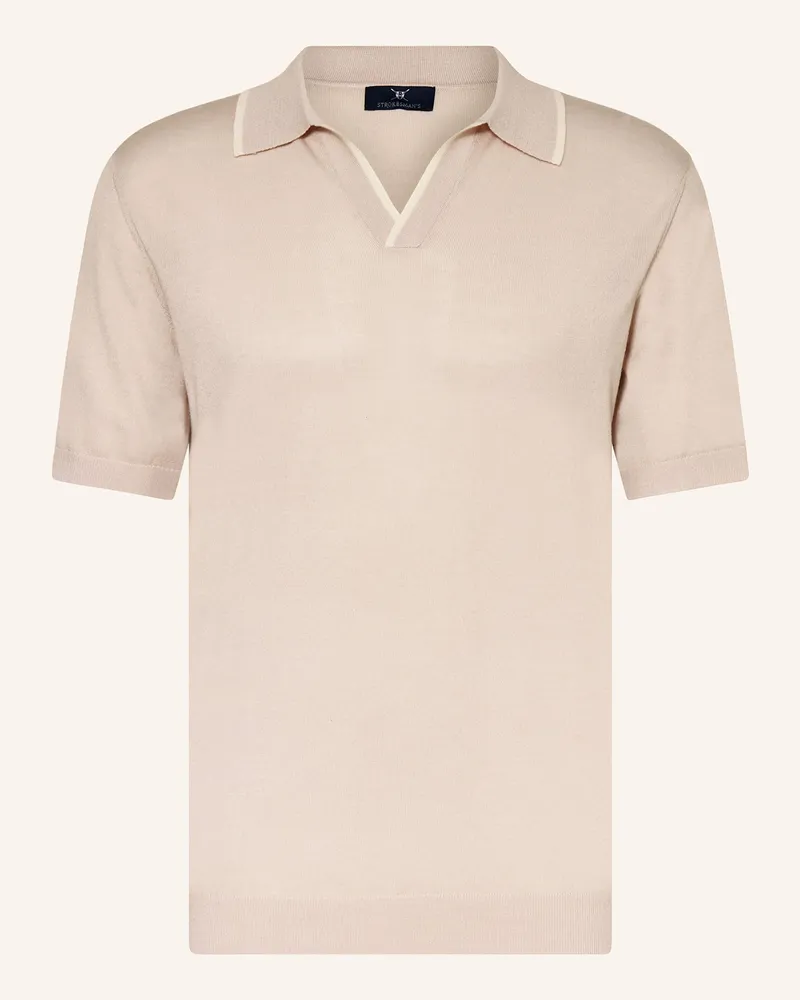 Strokesman's Strick-Poloshirt beige Nude