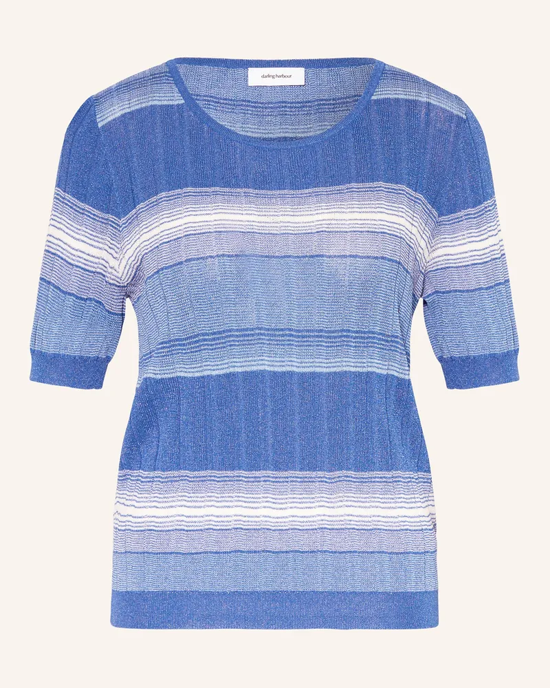 Darling Harbour Strickshirt mit Glitzergarn Azurblau
