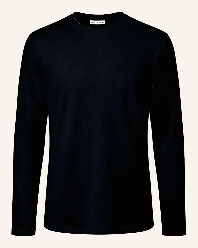 KIEFERMANN Kiefermann Herren Longsleeve Aus Baumwoll-Modal Alberts blau Blau