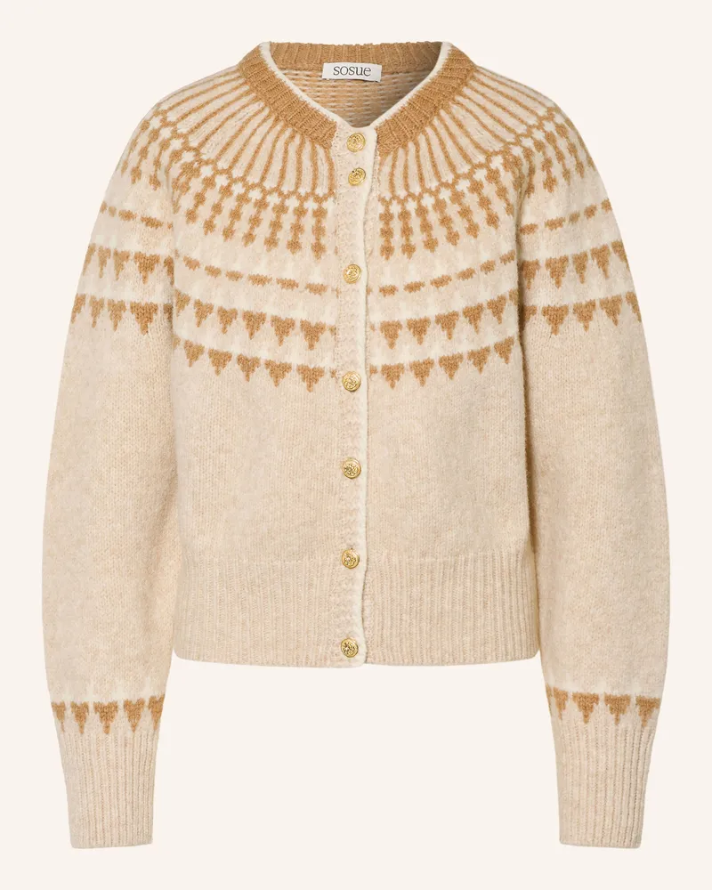 SoSUE Strickjacke beige Weiss