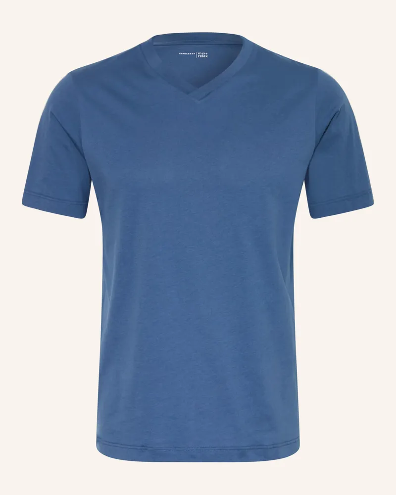 Schiesser Schlafshirt MIX+RELAX Blau