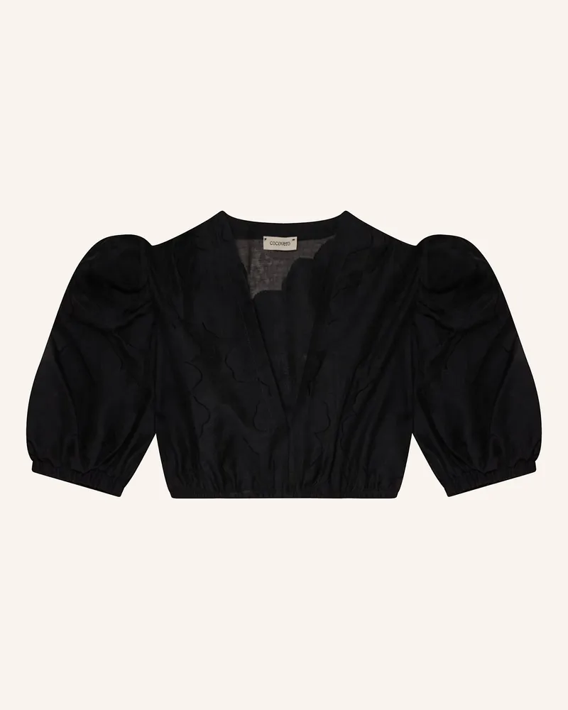 CocoVero Dirndlbluse Zenta schwarz Schwarz