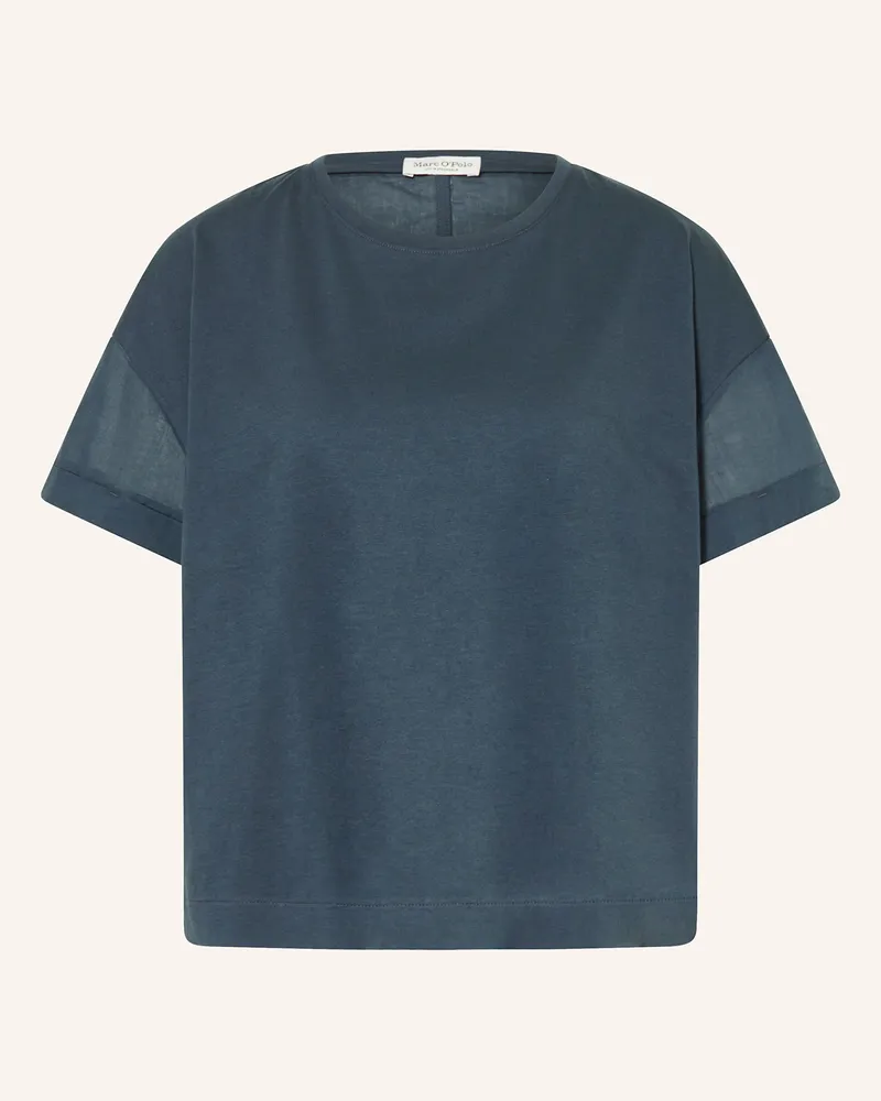Marc O'Polo T-Shirt im Materialmix Dunkelblau