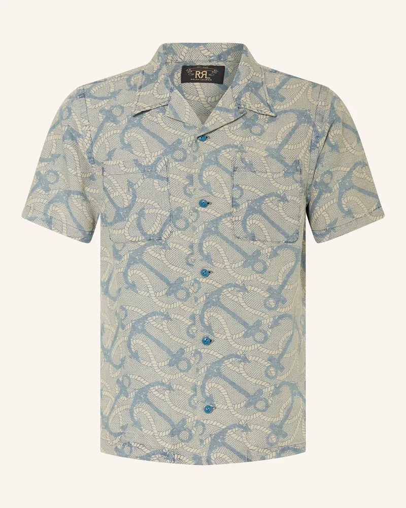 RRL Resorthemd Relaxed Fit mit Leinen Blaugrau