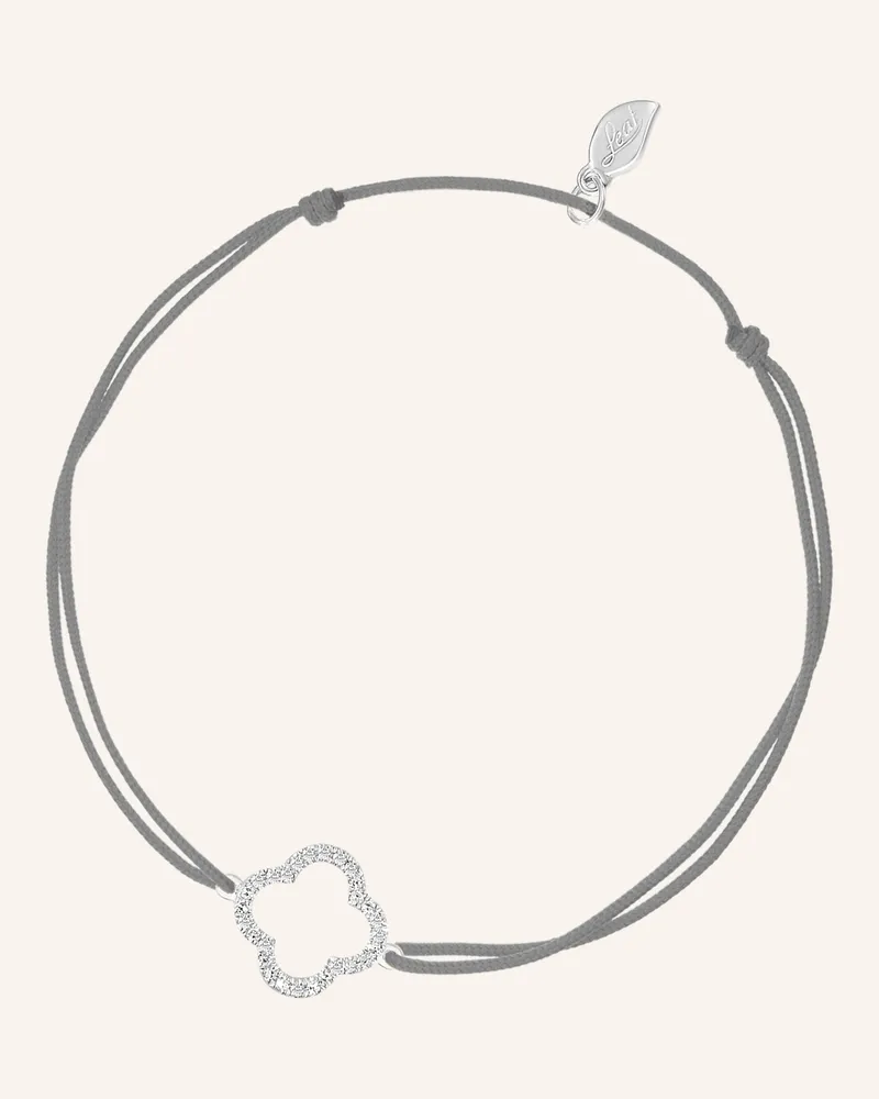 Leaf Freundschaftsarmband Clover Aus 18 Karat Weißgold Mit Diamanten grau Grau