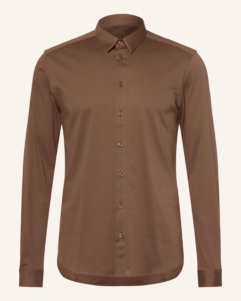 Mos Mosh Jerseyhemd Marco Extra Slim Fit braun Braun