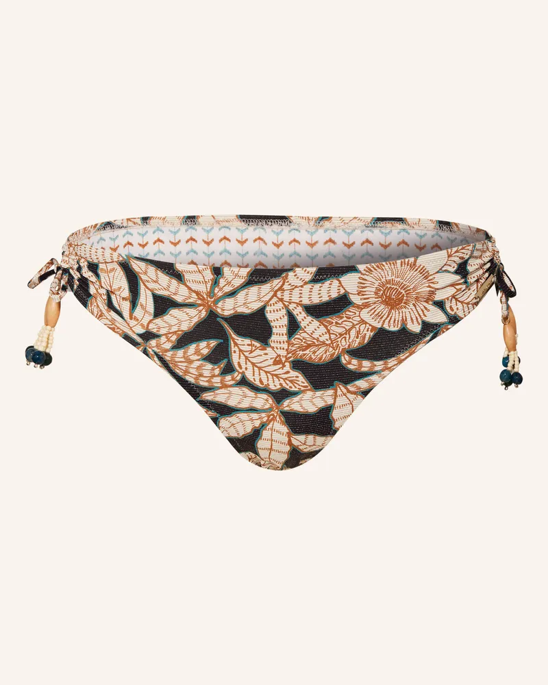 watercult Triangel-Bikini-Hose LES CÔTES mit Schmuckperlen Schwarz