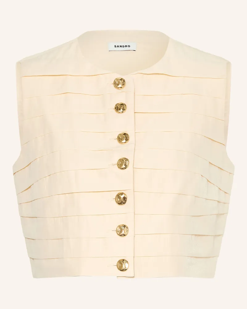 Sandro Cropped-Blazerweste Hellgelb