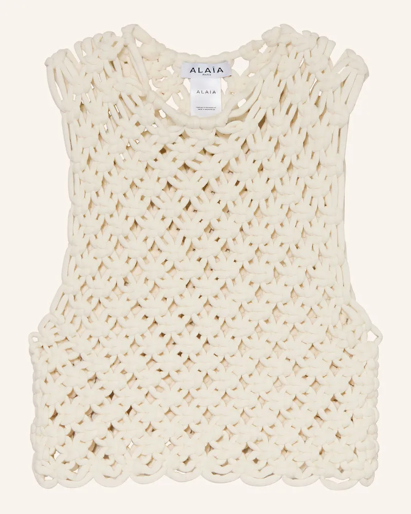 Alaïa Cropped-Top weiss Ecru