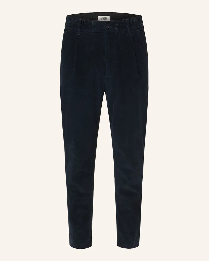 Drykorn Anzughose CHASY Slim Fit aus Cord Dunkelblau