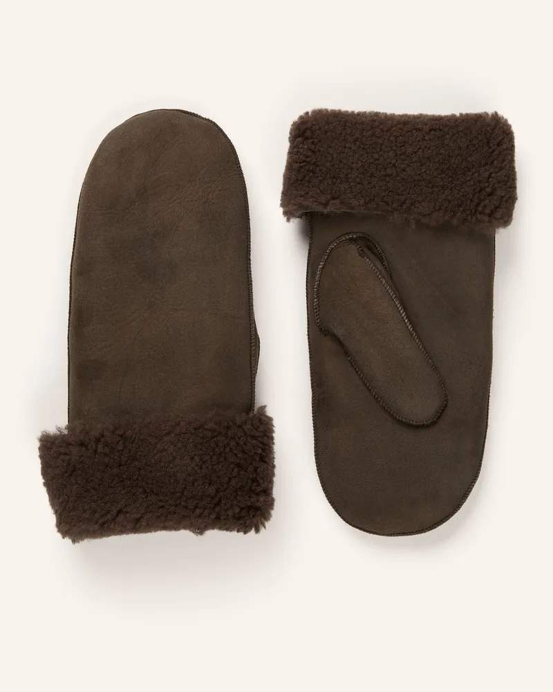 Mrs & HUGS Fäustlinge Dunkelbraun