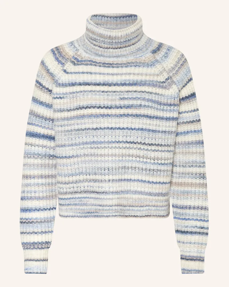 Mrs & HUGS Cropped-Rollkragenpullover Blau