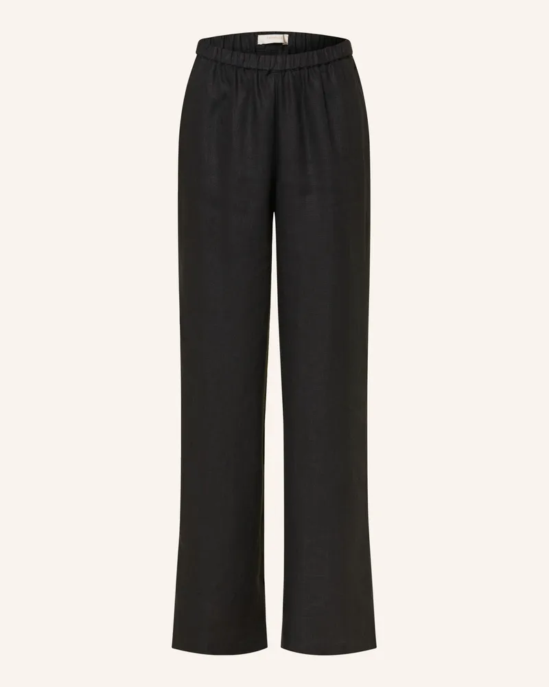 Faithfull The Brand Marlenehose Capriolla Aus Leinen schwarz Schwarz