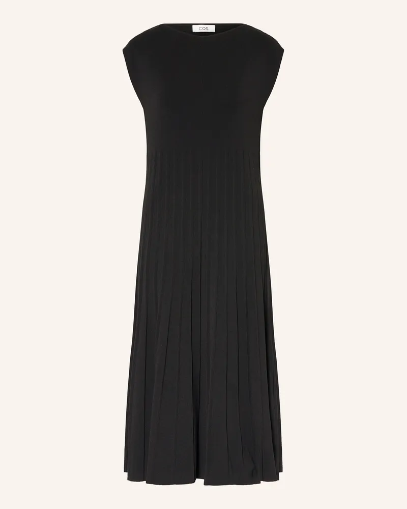 COS Strickkleid mit Plissees Schwarz
