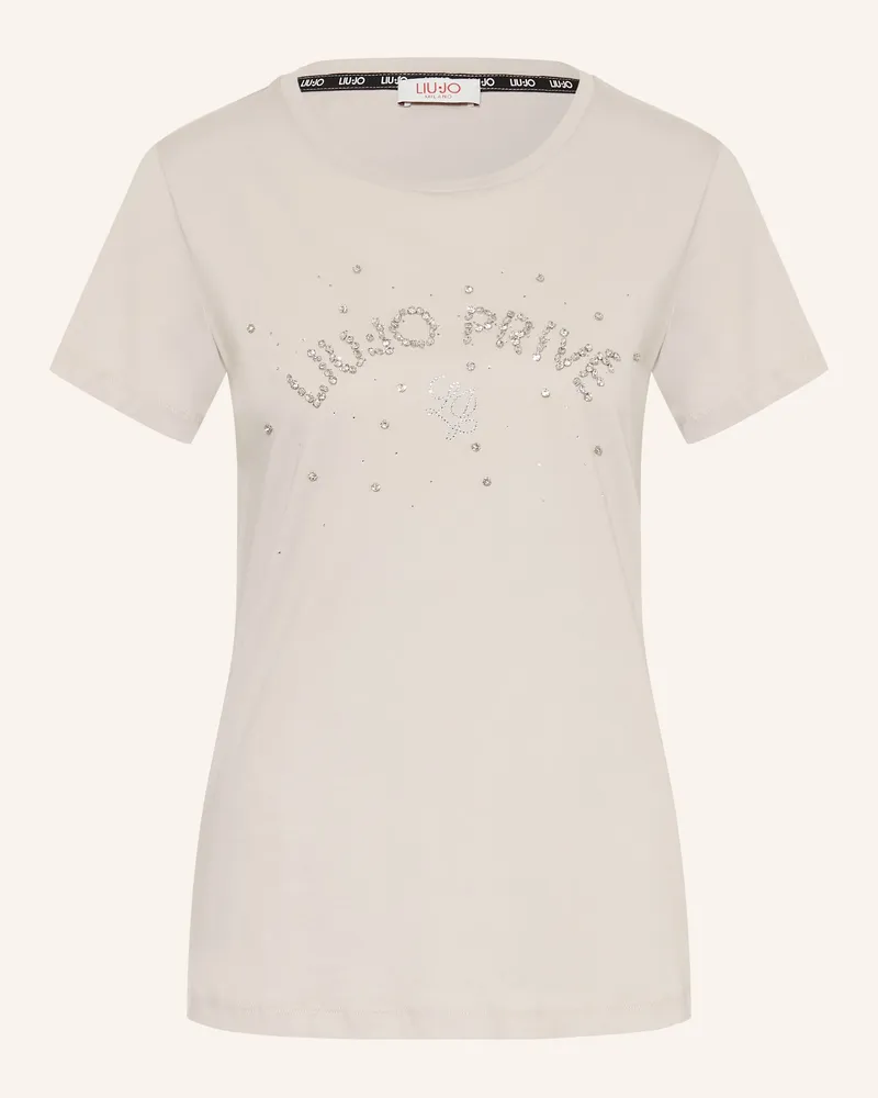 Liu Jo T-Shirt Mit Schmucksteinen beige Hellgrau