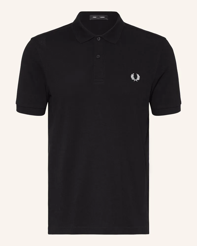 Fred Perry Piqué-Poloshirt Schwarz