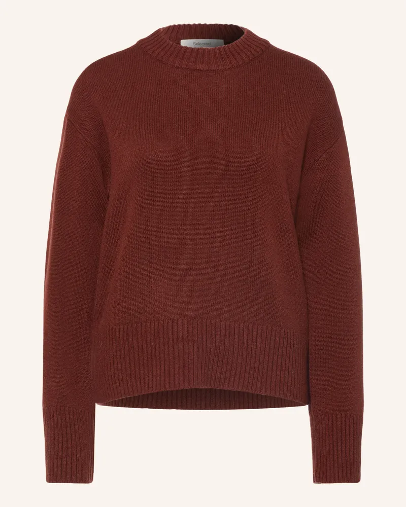 Selected Pullover Mit Cashmere rot Dunkelrot