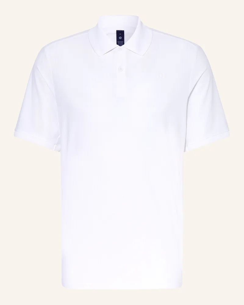 LULULEMON Funktions-Poloshirt weiss Creme