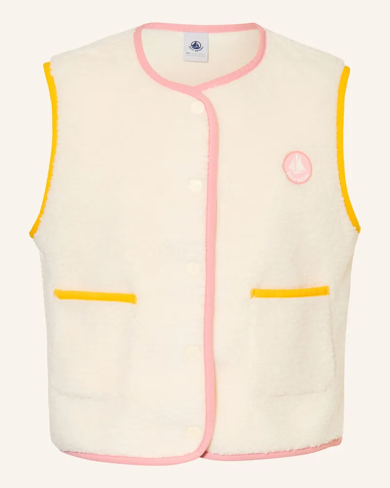 Petit Bateau Teddyfell-Weste weiss Creme