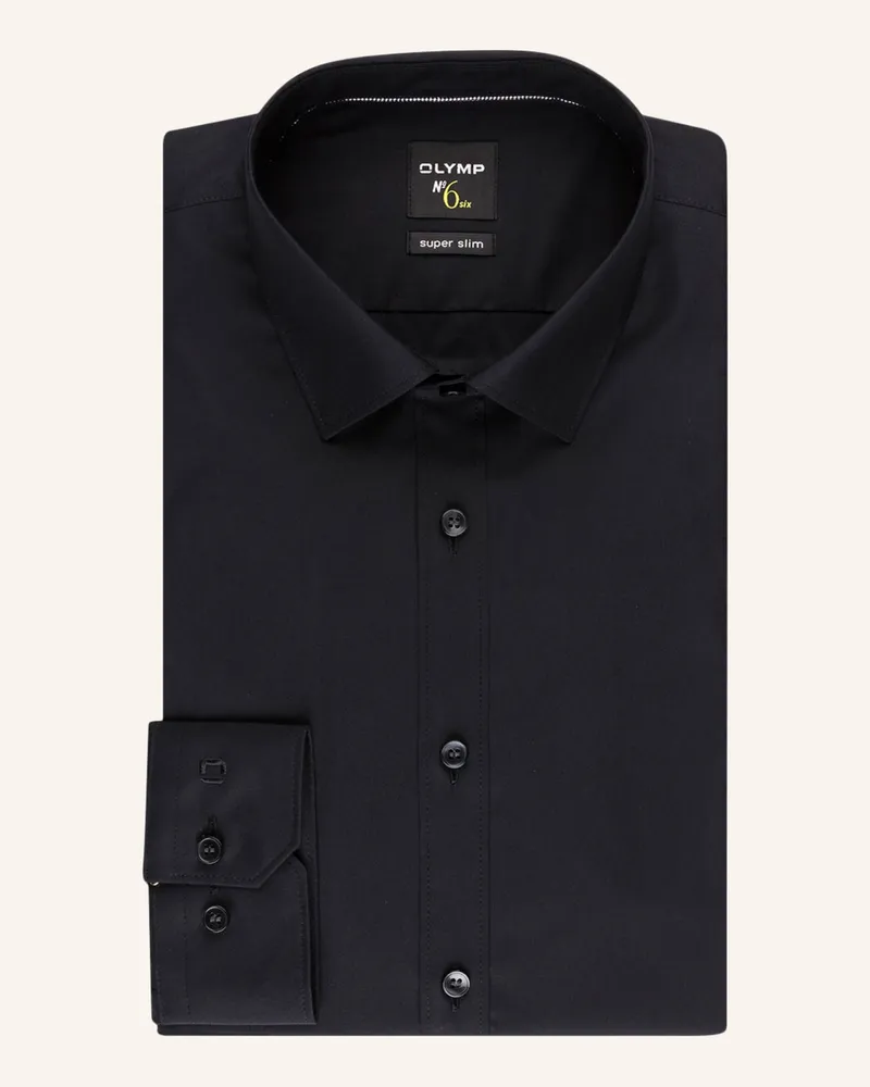 Olymp Hemd No. Six Super Slim Mit Extralangem Arm schwarz Schwarz