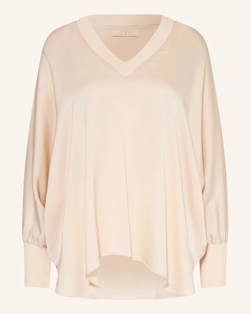IVI Collection Blusenshirt Aus Seide rosa Hellbraun