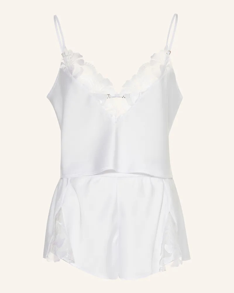 Bluebella Shorty-Schlafanzug LEONORA aus Satin Weiss