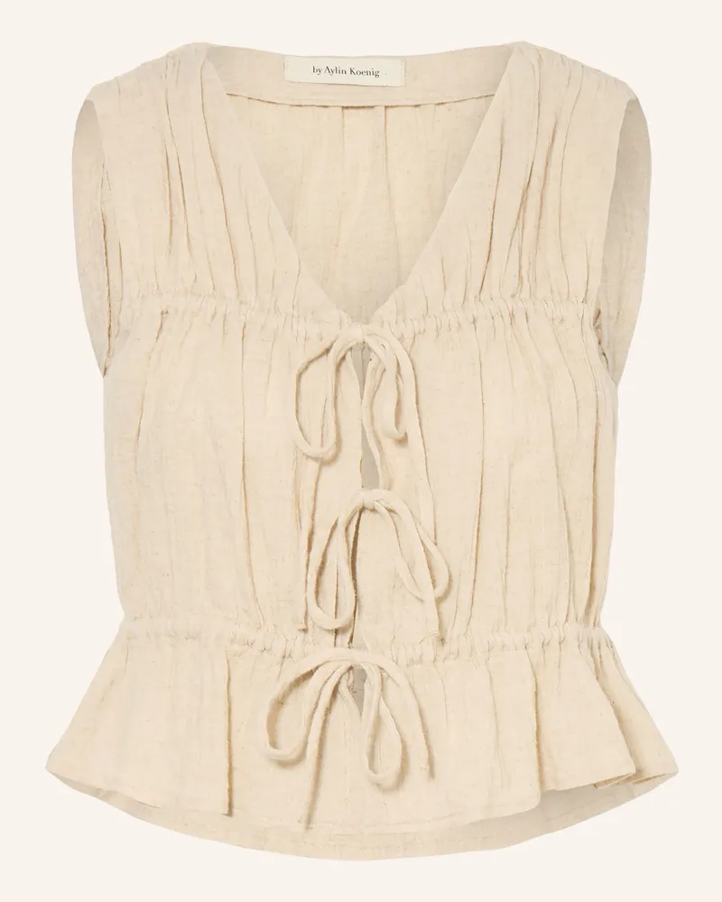 by Aylin Koenig Top Mali Mit Leinen beige Beige