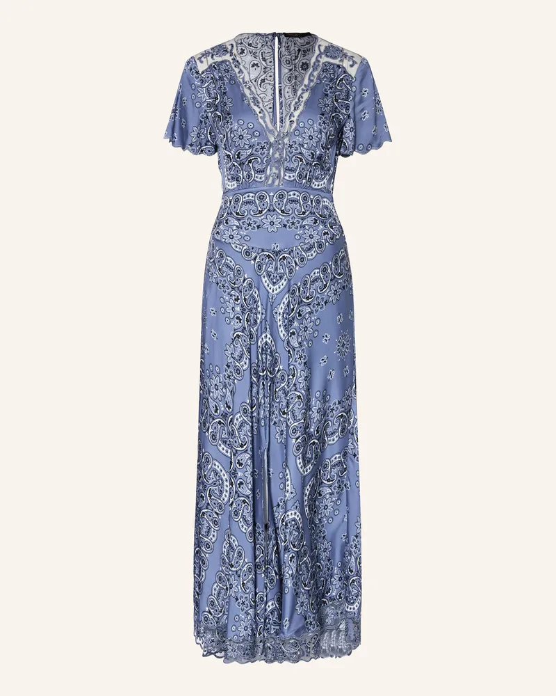 Maje Satinkleid mit Cut-out Blaugrau