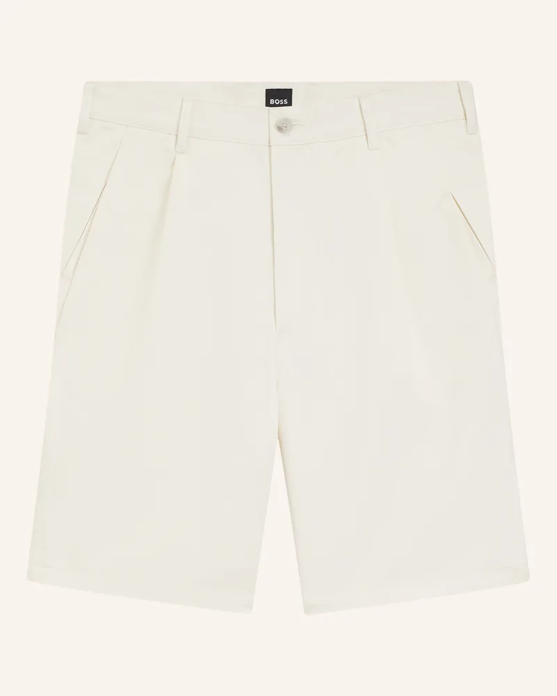 HUGO BOSS Short C-Kai-Dpl-Shorts-L Relaxed Fit beige Weiss