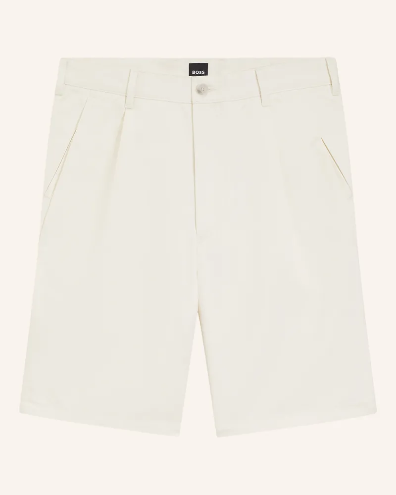 HUGO BOSS Short C-Kai-Dpl-Shorts-L Relaxed Fit beige Weiss