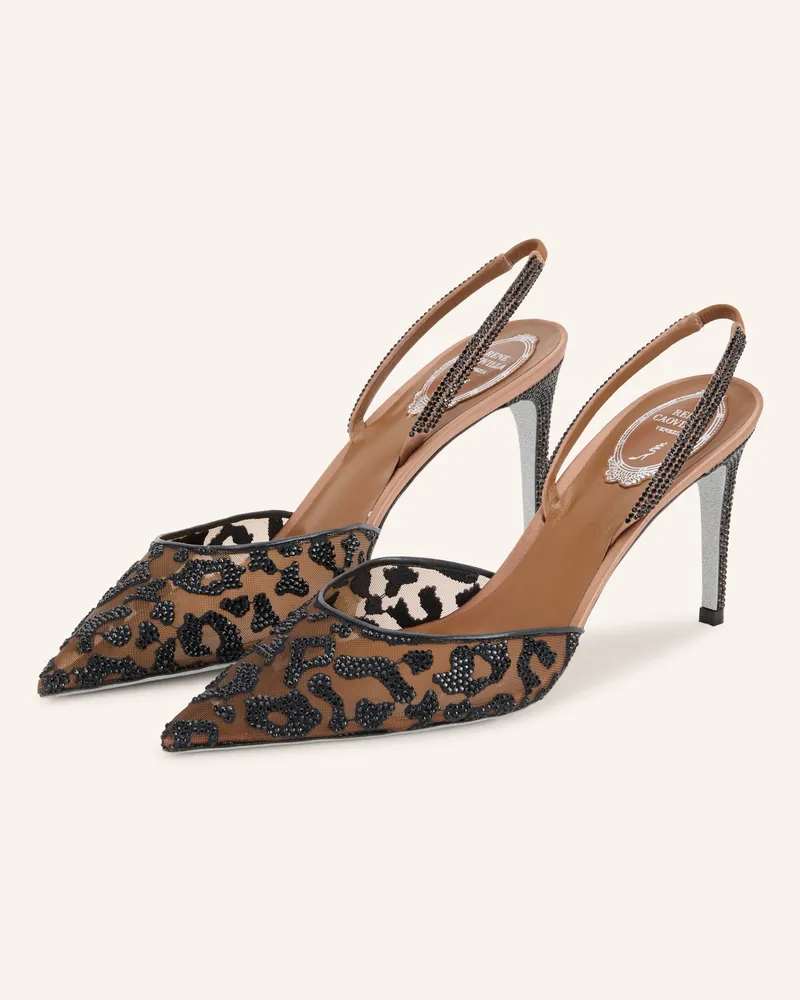René Caovilla Slingpumps Mit Schmucksteinen braun Braun