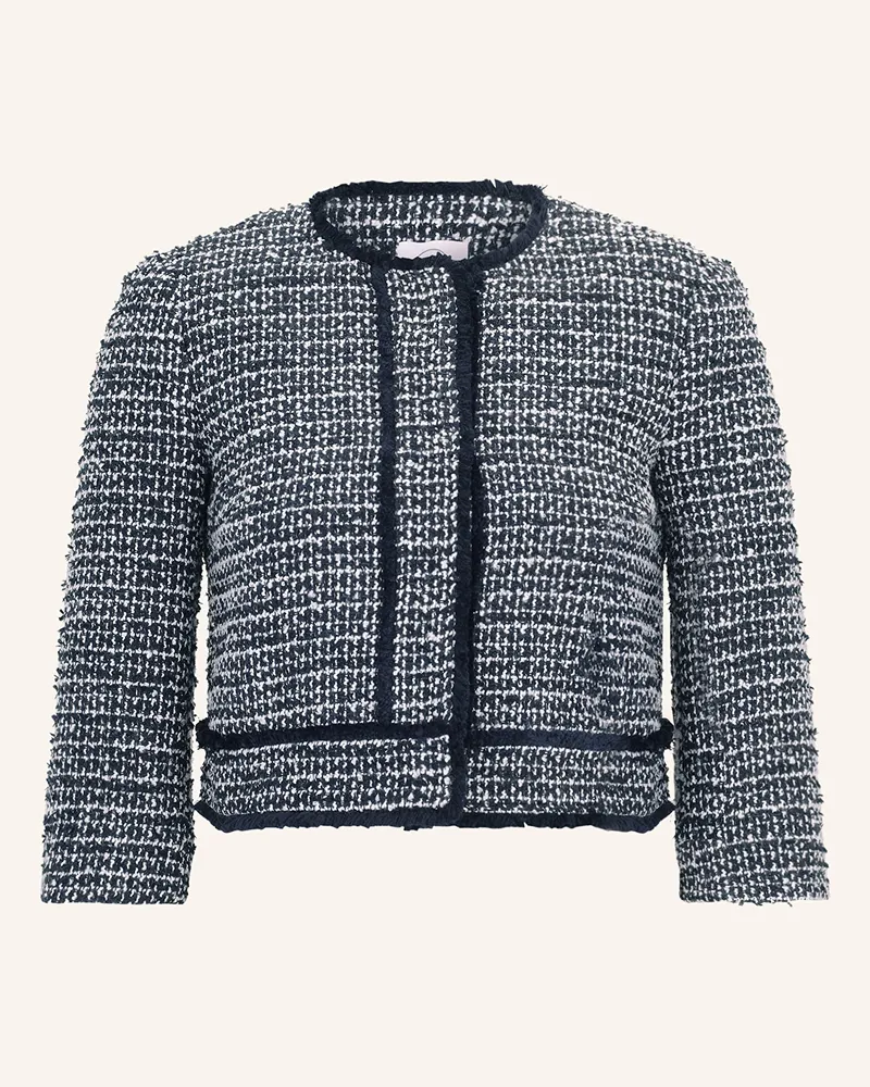 Betty Barclay Kastenjacke Aus Bouclé Mit 3/4-Arm blau Dunkelblau