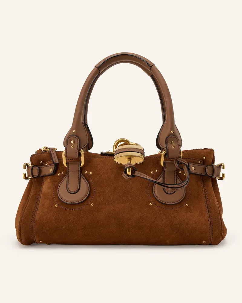 Chloé Handtasche Paddington Mit Nieten braun 206