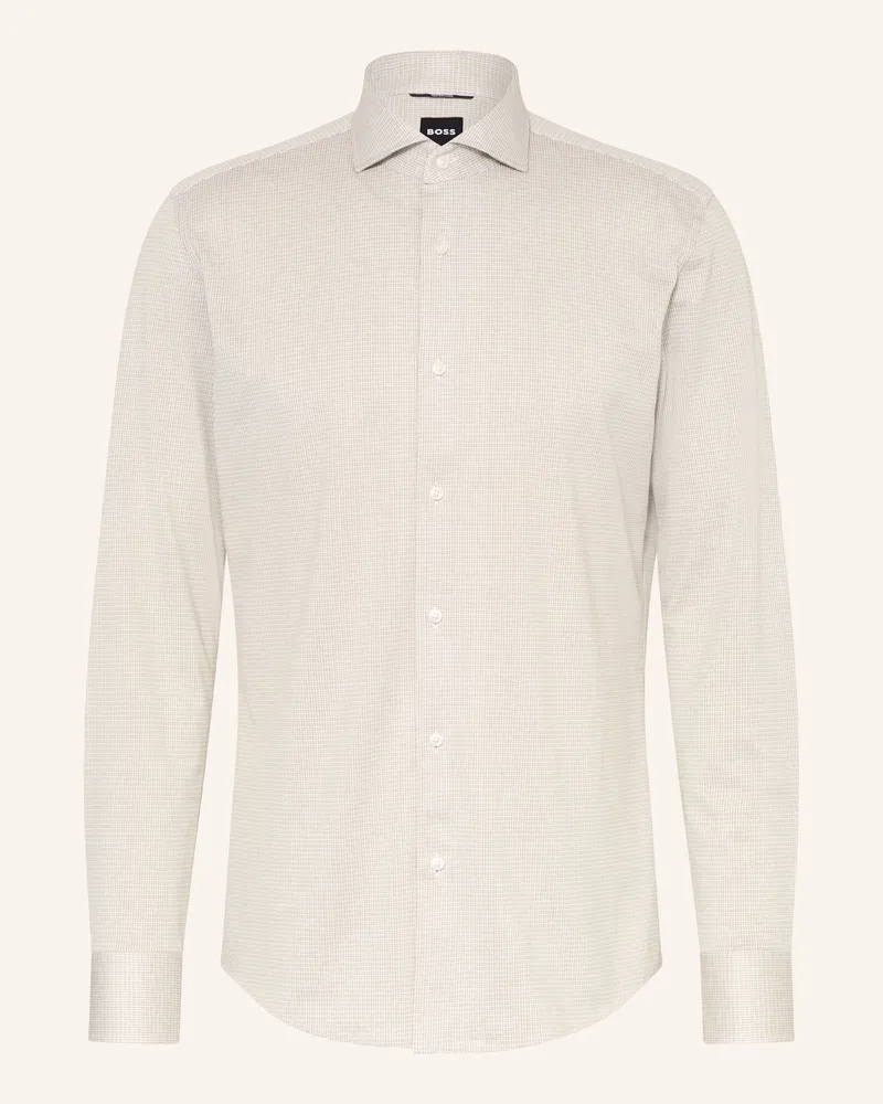 HUGO BOSS Jerseyhemd Hank Slim Fit beige Beige